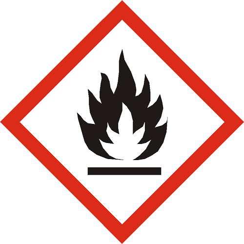 Výstražné symboly nebezpečnosti: GHS02: Plamen Strana: 2 Signální slova: Pokyny pro bezpečné zacházení: 2.3.