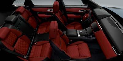 perforovanou kůží Windsor a jedinečným prošíváním kosočtvercovým vzorem) Interiér na snímku: Range Rover Velar SVAutobiography Dynamic v odstínech Ebony/Ebony s čalouněním kůží Windsor v odstínu