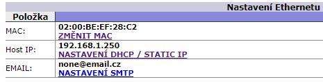 Adminitrace (admin conﬁg) Nastavení MAC,statické