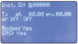 4. Print, Comm. Tisk, Komunikace Obr. 16 Modem : no SMS : no Nastavení pro tiskárnu, PC nebo DCOM 3000. Modem : yes SMS : no Modem : yes SMS : yes Nastavení pro modem (56k/V90).