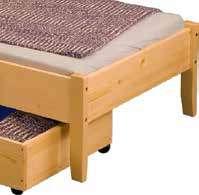 kolečkách 97 68 18 cm 42 cm Jednolůžko Linda L2 - masiv smrk