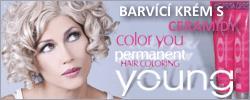 YOUNG HAIR COLORING CREAM profesionální barvící krém na vlasy s CERAMIDY 100ml Krémová permanentní barvu obohacenou o aktivní hydratující CERAMIDY chránící vlasovou strukturu.