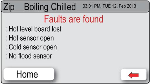 > > Stiskni [System Faults] pro kontrolu chybových hlášení.