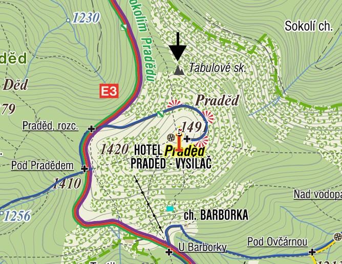 Mapa 1: Umístění lokality Tabulové skály (www.mapy.cz) 3.