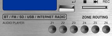 Na výstupní zónu není směrován žádný zdroj signálu. C0 Přepážkový mikrofon PA 120 C1 Modul Mp3 přehrávače / FM Tuneru / Bluetooth přijímače / Internetového rádia.