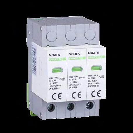 DC svodiče přepětí Ex9EP Stejnosměrné svodiče přepětí vhodné pro fotovoltaické aplikace svodičů PV T2 (třída II, 2, C) Splňují požadavky ČSN EN 50539- Jmenovitý výbojový proud I n 20 ka (8/20 µs)