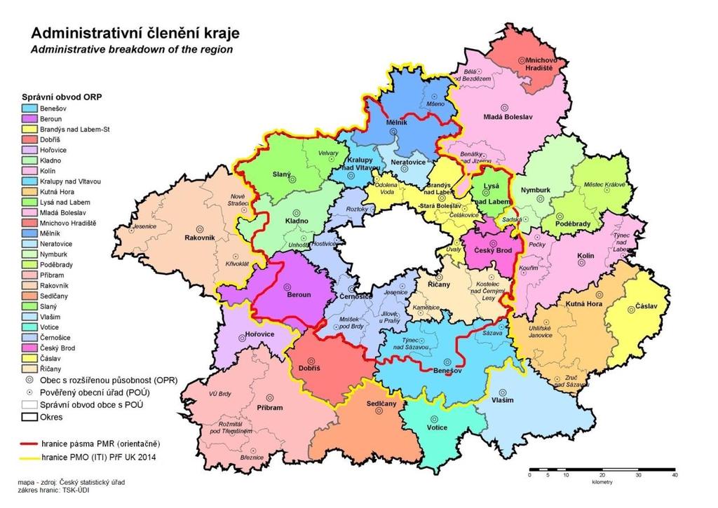 Obrázek 47 Rozsah modelového území Při zpracování tohoto modelu bylo využito zejména následujících průzkumů a šetření: dopravně-sociologické průzkumy zaměřené na dopravní chování obyvatel Prahy a