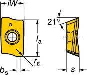 FSI VUT DIPLOMOVÁ PRÁCE List 41 Parametry nástroje: - 2-břitá fréza, - úhel nastavení hlavního ostří κ r = 90, - přívod řezné kapaliny středem nástroje, - stopka Weldon [18].