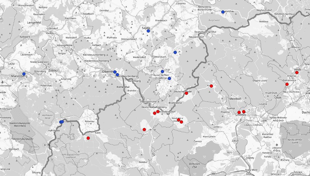 Das Probandenprogramm Einleitung Program probandů úvod Probanden / Dobrovolníci: DE: 10 CZ: 14 (Gebiet / oblast Most) + 5 (Gebiet / oblast Karlovy Vary) Geruchsbeobachtungszeiträume /