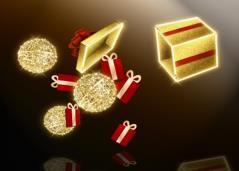 zdobená 50,00 Interiér Dekorace 1 ks 2 000 3D zlatý dárek s červenou mašlí se