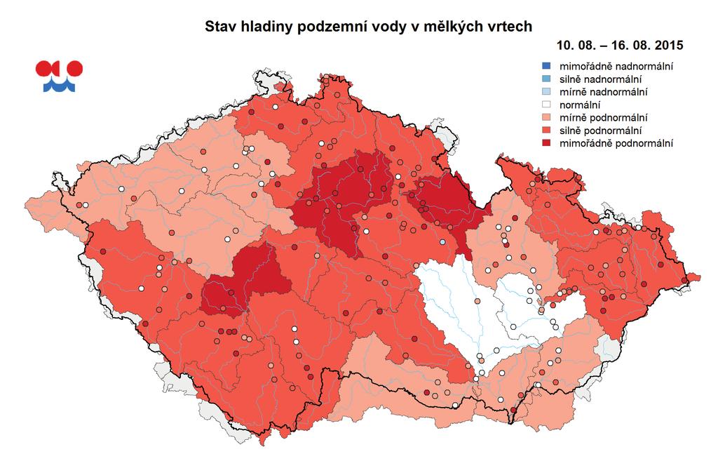 166 V. AKTUÁLNÍ A REGIONÁLNÍ PROBLÉMY A ÚKOLY HYDROLOGIE V.1.3 Podzemní vody Průběh sucha v roce 215 z hlediska podzemních vod je podrobně popsán v úvodních kapitolách ročenky.