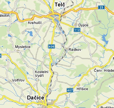 Metodika Zájmová lokalita se nachází v kraji Vysočina v okrese Jihlava mezi obcemi Telč a Dačice severozápadně od obce Černíč.