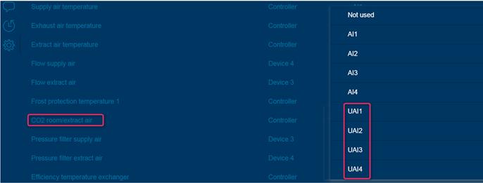 Configuration --> I/O allocation settings --> Analog imputs -->CO2