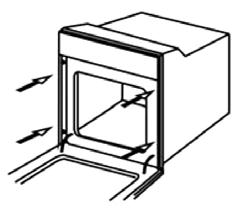 EN Fig. 8 3. Put the unit on the edge of the cabinet and run the power cord through the rear wall of the cabinet so that its plug or relevant circuit breaker are accessible after installation. 4.