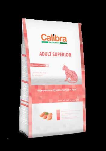 Calibra Cat Grain Free Sensitive / Salmon & Potato Calibra Cat Grain Free Adult Superior / Chicken & Potato Kompletní krmivo bez obilovin pro dospělé citlivé kočky Krmivo Calibra Grain Free Cat