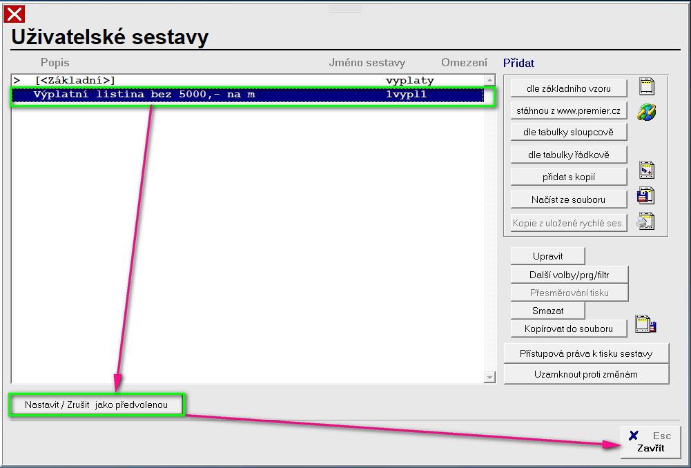 formát výplatního sáčku - výplatní pásky program nabízí.