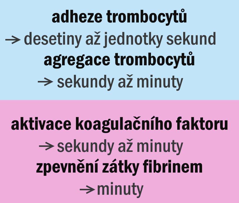 103 KREV shlukování), podmínkou je aktivace destiček, a to na základě působení obnažených subendotelových struktur (kolagenu) a řady látek ADP (je důležitý pro působení kolagenu), trombinu,