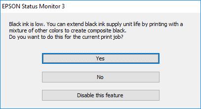 Výměna inkoustových kazet a dalších spotřebních dílů Pokud je software EPSON Status Monitor 3 deaktivován, přejděte k ovladači tiskárny, klepněte na položku Rozšířená nastavení na kartě Údržba a