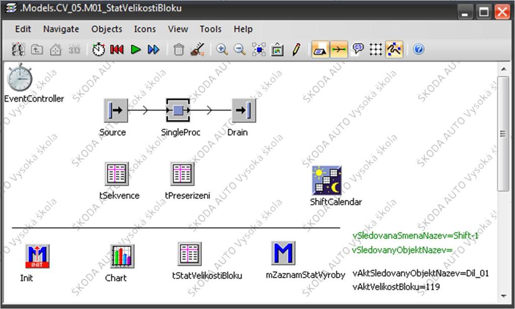Vzorový příklad: PSLP1_CV05_M02_StatVelikostiBloku_01 Vytvořit duplikaci modelu PSLP1_CV05_M01 a přejmenovat ji na PSLP1_CV05_M02_01