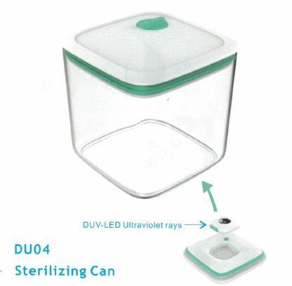 Ultrafialové paprsky DUV LED DU04 Sterilizační nádoba Tento výrobek využívá pokročilou sterilizační technologii HeaChips, která dokáže narušovat genový řetězec DNA nebo RNA bakterií tak, aby nemohlo