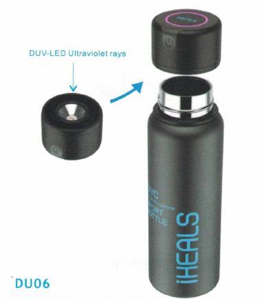 Ultrafialové paprsky DUV LED DU06 Sterilizační láhev na vodu Tento výrobek je určen pro studenou vodu do 40 C. Špinavé šálky, znečištění vody a špatné picí návyky mají velký dopad na lidské zdraví.