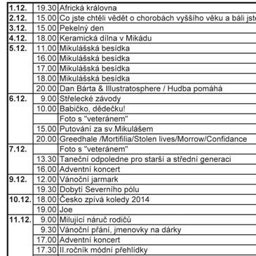 Kalendář akcí Výstavy vysoké mýto www.vysoke-myto.cz Vysokomýtský zpravodaj. Měsíčník.
