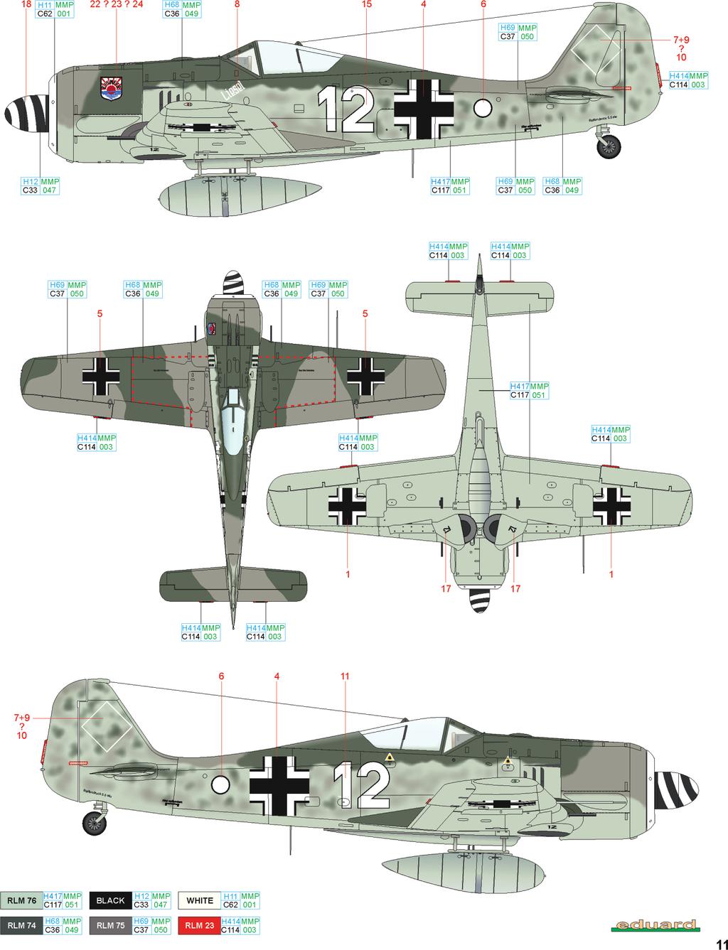 190A-3, W. Nr. 130541, Fw. E. Mayer, 9./JG 5, Herdla, Norsko, Fw březen 1945 Ještě v roce 1945 sloužily u 9.