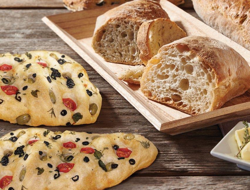 Ciabatta Originál chuť středomoří Tradiční italské pečivo z pšeničné mouky, zaujme jemnou střídou s velkými