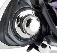 TOUGH DIGIGEAR Technoogie 5 kuičkových ožisek AIR ROTOR Siné převody TOUGH DIGIGEAR (TDG) Křížové navíjení vasce Cross Wrap Tichý systém osciace Hiníková cívka pro daeké náhozy ABS Frézovaná