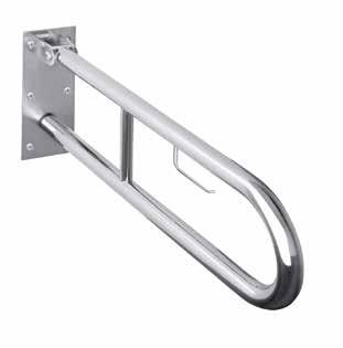 Sklopný úchyt ve tvaru U s držákem toaletního papíru Foldable grab bar U-shaped with toilet paper holder Stützklappgriff U-Förmig mit Toilettenpapierhalter Откидной U-образный поручень с держателем