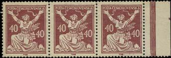 140 IIa, 125h ultramarin zk. Vrba 353 354 355 3x zn. 141, 500h šedá, různé odstíny barvy známky a podtisku, dvl / rohový čtyřblok zn.