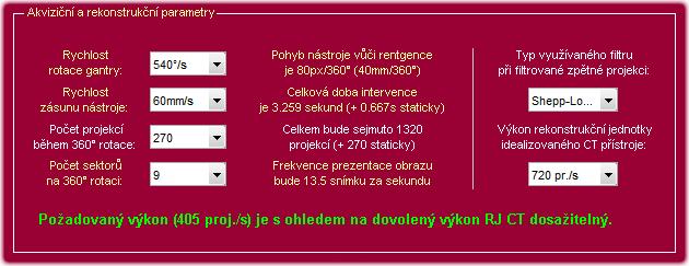 musí být počet projekcí během 360 rotace gantry dělitelný právě touto hodnotou příslušného počtu sektorů. 11.