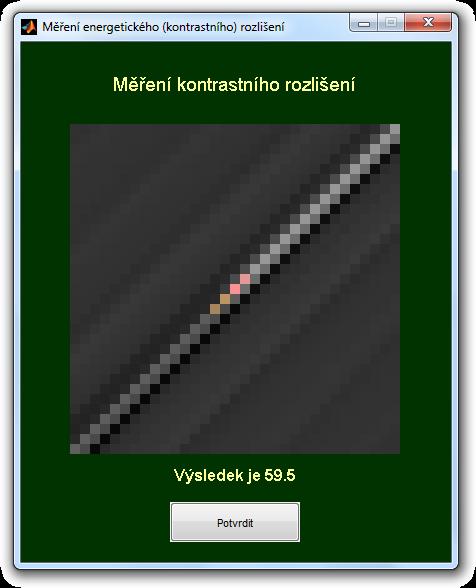 Obrázek 28: Vzhled aplikace pro měření kontrastního rozlišení 7.3.