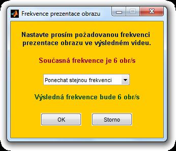 Obrázek 33: Vzhled dialogového okna týkajícího se editace frekvence prezentace obrazu Položka Konec Konec programu.
