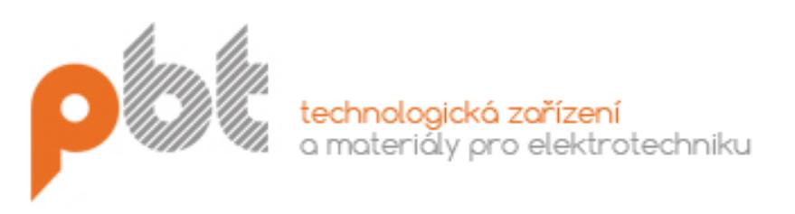 Obr. 3.1: Logo firmy PBT Rožnov p.r., s. r. o. Zdroj [66]. tedy dodání jednotlivých přístrojů, automatizace procesů, harmonizace linky, oživení linky a servis. Základní informace Firma PBT Rožnov p.r., s. r. o. byla zapsána do obchodního rejstříku dne 28.