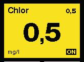 Stav čerpadla chloru ON dávkuje. ON/OFF signalizuje aktuální stav filtrace. Timer umožňuje nastavit režim řízení a časy běhu filtrace.