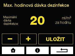 Bezpečnostní funkce Maximální hodinová dávka dezinfekce Pokud je nastavená maximální hodinová dávka dezinfekce překročena, bez odezvy sondy, ASIN Aqua zastaví