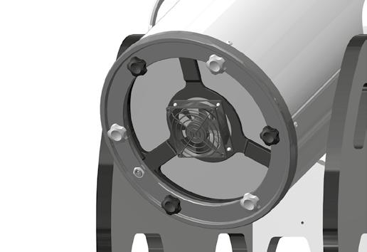 2. Mechanismus seřízení rozpěrek sekundárního zrcadla. Pokud je sekundární zrcadlo (1, obr.