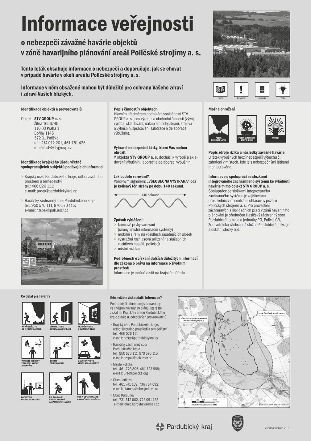 Krajský úřad Pardubického kraje po nabytí účinnosti zákona č. 224/2015 Sb., o prevenci závažných havárií bezodkladně zajistil aktualizaci zóny havarijního plánování areál Poličské st