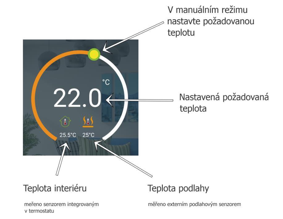 Po kliknutí na název termostatu se otevře detail