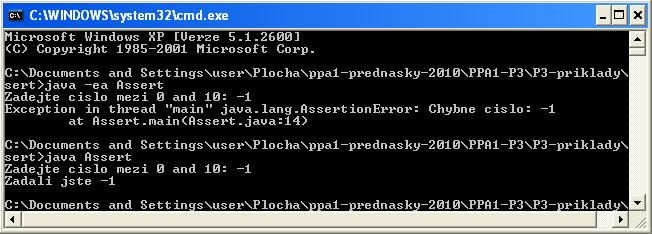 Obdobně: ochrana před použitím indexu mimo rozsah pole: assert (index >= 0 && index < a.length): "\nchyba: index = " + index + " je mimo meze: [0.." + a.length + "]"; import java.util.