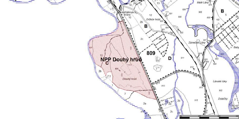 NPP Dlouhý hrúd 25,43 ha Navrhovaná NPP Dlouhý hrúd zahrnuje stanoviště na hrúdu.