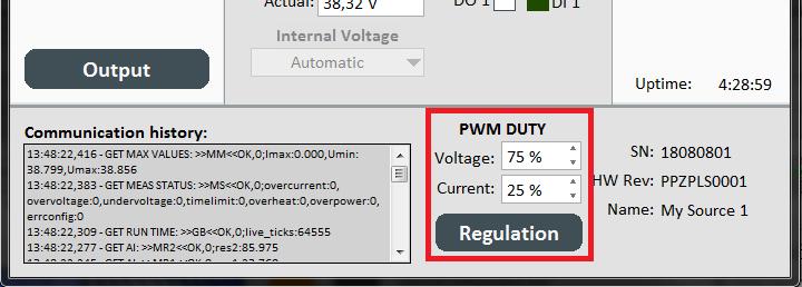 11 HODNOTY RUČNÍHO REŽIMU (PWM) Funkce vyčítání hdnt PWM kanálů v prcentech služí jak dplněk při pužívání příkazů SPxDy (nastavvání PWM) v ručním režimu bez zapnuté regulace.