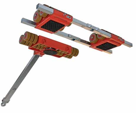 PŘPRV TĚŽKÝH NÁKLŮ Nastavitelný a řiditelný přepravní podvozek G, nosnost 3060 tun, celková výška 180 mm Vaše výhody podrobně: Mechanické výkyvné propojení kazet.