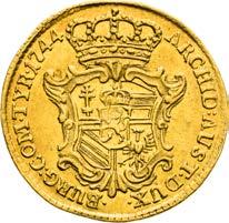EF / Good EF 3 000 Dukát 1744. Praha. Velmi vzácný! Ducat 1744.