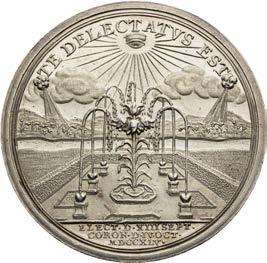 Coronation of roman emperor in Frankfurt am Main. Silbermedaille 1745.