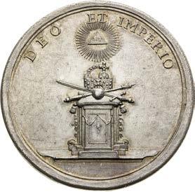 Korunovace na římského císaře ve Frankfurtu nad Mohanem. Silver Medal 1745.