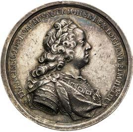 334. Good VF / About EF 200 Stříbrná medaile 1745. Korunovace na římského císaře ve Frankfurtu nad Mohanem.