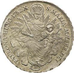 Varianta - odlišné paprsky kolem Madony. Thaler 1782.