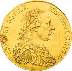 Extraordinary piece with nice luster in the fields! Very rare! 4 Dukaten 1786. Wien.